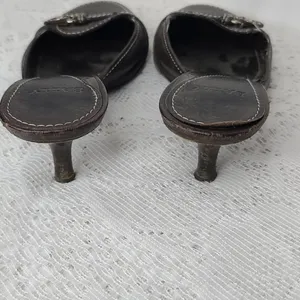 Bally slip on brown leather kitten heels sz 5.5 thumbnail 6