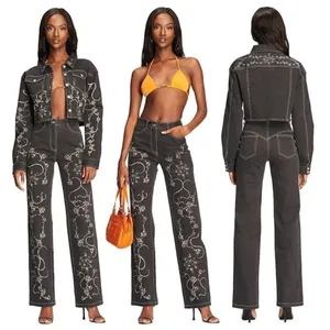I.AM.GIA Pant Lunar Sun Moon Rose Thorn‎ Snake Denim Mid-Rise Black XS EUC thumbnail 8
