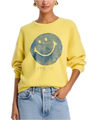 Mother The Drop Square Sweatshirt Yellow Smiley thumbnail 2