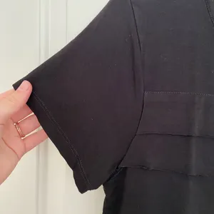 EUC | GEORGE‎ women’s solid black tiered ruffle front short sleeve blouse small thumbnail 3