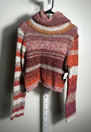 N62. Free People My Girl Turtleneck Sweater Sunburst Combo Striped Oversized thumbnail 1