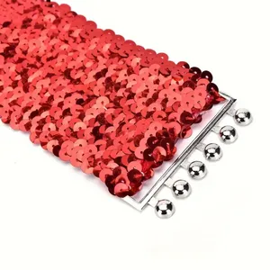 Chic Style Red Sequined Elastic Waist‎ Belt for Women Elegant One Size thumbnail 3