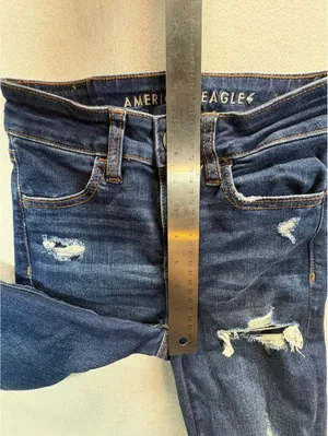 American Eagle Hi-Rise Jegging 00 X-Short Distressed Next Level Stretch Jeans thumbnail 4