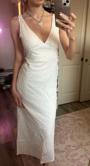 Princess Polly Maxi Eyelet Nellie Cotton Dress White 4 thumbnail 1