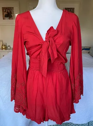 American Eagle Red Romper thumbnail 1