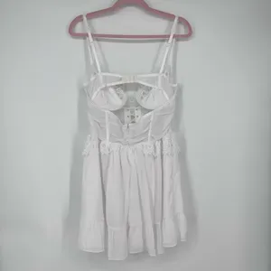 For Love & Lemons Farmhouse Slip Dress Size Large-White thumbnail 6