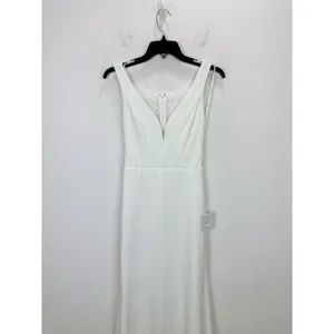 Lulus Extraordinary Romance White Button Back Mermaid Maxi Dress Formal S NWT thumbnail 6
