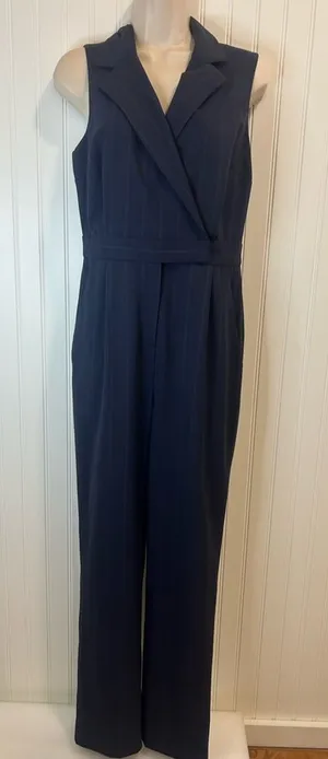 ANTONIO MELANI women Dark Blue Striped Jumpsuit size 6 thumbnail 1