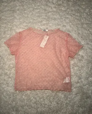 Mesh Short Sleeve Top Pink Size XS thumbnail 2