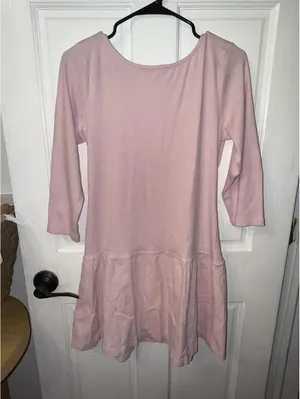 the Free People Free-Est Lucienne Mini Dress in light blush pink. thumbnail 3