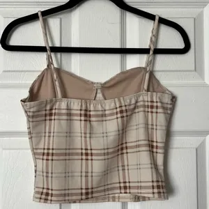 Timing Plaid Bustier Cropped Cami Top - Size M thumbnail 3