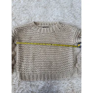 Olivaceous Women's Cream Knit Bobble Sleeve Pullover Sweater Size L‎ thumbnail 5