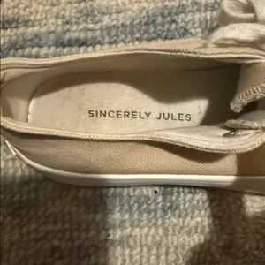 Sincerely Jules Vasco Tan and White Platform Sneakers Size 6.5 thumbnail 7