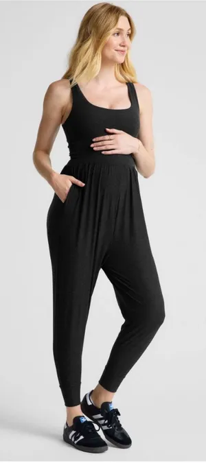 Beyond Yoga Spacedye Grow in Comfort Maternity Jumpsuit Black Size‎ Small thumbnail 1