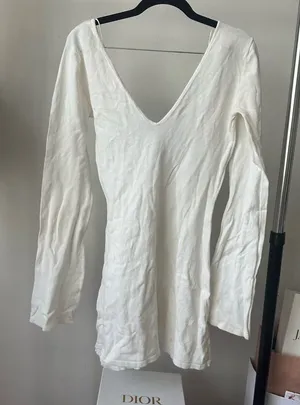 Meshki White Long Sleeve Coverup Dress thumbnail 1