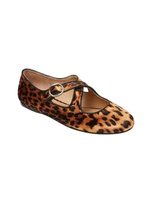 A New Day Mary Jane Ballet Flats with Buckle Strap Leopard Brown Multi 7.5M thumbnail 9