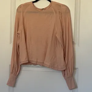 Free People Billie Sheer Cropped Knit Top Small Boho thumbnail 2