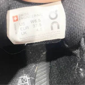 On Running Size 6.5 Cloud‎ Waterproof Black Athletic Sneakers thumbnail 7