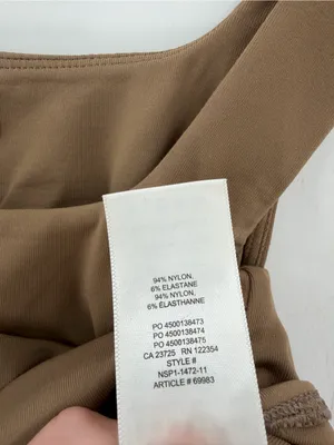 Aritzia BABATON Square contour sleeveless thong tank top mocha brown bodysuit thumbnail 6