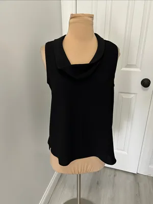 Zara Black Sleeveless Draped Neck Top thumbnail 2
