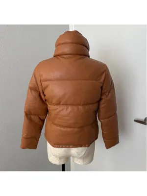 Abercrombie & Fitch vegan leather mini puffer jacket - size S thumbnail 3