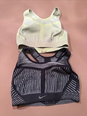 Nike fly knit sports bra- Sports Bras — Black & Light Yellow- sold together thumbnail 1