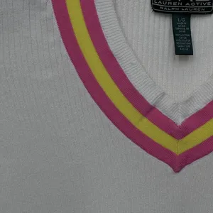 Vintage Lauren Ralph Lauren‎ Size Large Short Sleeve Sweater Preppy Tennis Y2K thumbnail 6