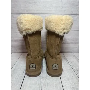 Bearpaw Women's Tall Brown Suede Boots! Size 9 sherpa-lined, casual, fashion thumbnail 4
