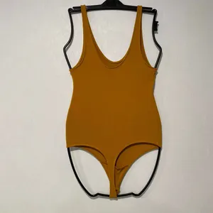 Abercrombie & Fitch Ribbed Bodysuit Women’s S Mustard Scoop Neck Y2K thumbnail 2