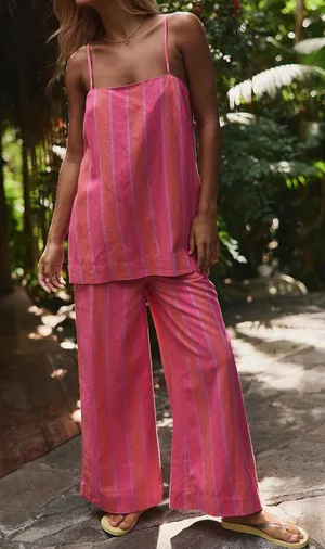 Amazon Linen Striped Pant Set thumbnail 1