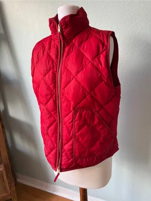 J.Crew Excursion Quilted Down Vest
Red Full Zip Sleeveless thumbnail 3