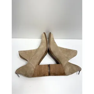 Marc Fisher Cedar Tan‎ Suede V-Cut Ankle Boots Pointed Toe Block Heel 9.5M thumbnail 6