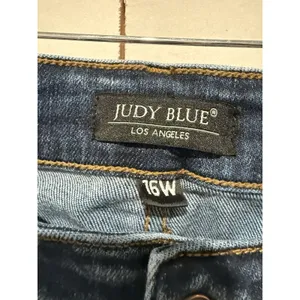 Judy Blue‎ Boyfriend Fit High Rise Jeans Womens Size 16W Blue Distressed Stretch thumbnail 3