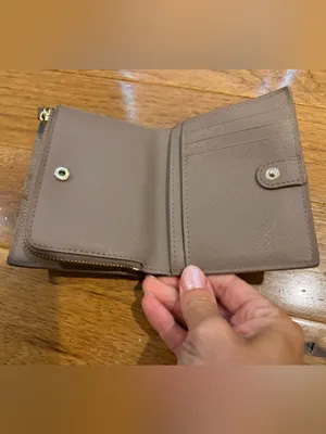 kate spade Compact Taupe Zip Wallet with Logo Plaque thumbnail 4