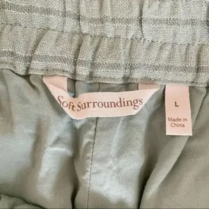 ✨Soft surroundings metallic striped linen blend elastic waist pants✨ thumbnail 7