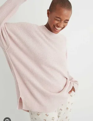 Aerie Oversized Waffle Crew Sweater thumbnail 1