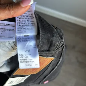 NEW Levi's 501 Black Ripped Denim Shorts 29 thumbnail 10