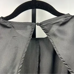 PrettyLittleThing High Slit Wrap Dress Womans 8 Black Satin Open Back Clubwear thumbnail 13