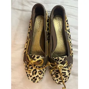 Sperry Leopard Calf Hair Boat Shoes Loafers Women’s 6.5M thumbnail 3