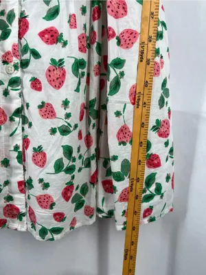 J.Crew Strawberry Print Collared Midi Dress Belted Size 10 thumbnail 13