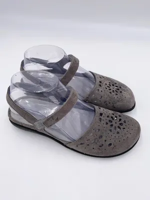 Naot Arataki Perforated Leather Slingback Mary Jane Flat Size 37 / 6 Grey Marble thumbnail 2