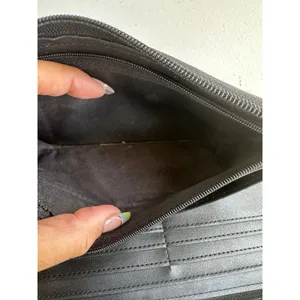 Vintage Esprit Embossed Logo Pebbled Texture Leather Zip Around Accordion Wallet thumbnail 6