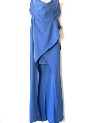 New Lulus Stunning Splendor Blue Bustier Tulip Maxi Dress Size Medium thumbnail 3