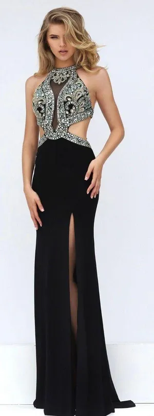Sherri Hill 50383 Long Black Prom Dress thumbnail 1