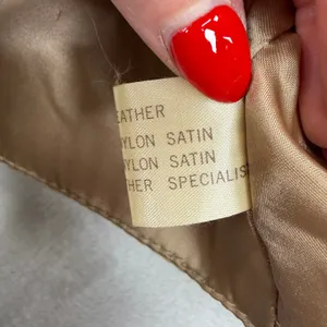 Vintage Boho Large Leather Vest Suede Front Satin Back Cinch Tan Camel Festival thumbnail 7