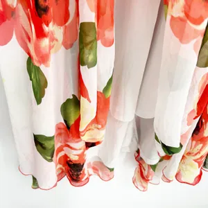 NWT Akira Womens Resort Vacation Tropical Floral Elastic Waist Maxi Skirt Size L thumbnail 4