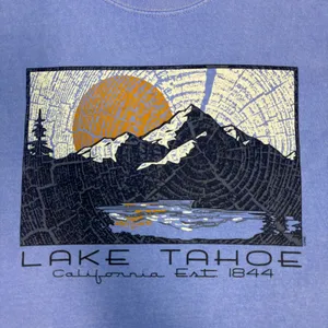 Prairie Mountain Lake Tahoe California Est 1844 Graphic LS T-Shirt Size M thumbnail 3