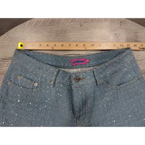 Edikted Sparkly Cargo Jeans Medium Y2K Wide Leg Glitter Denim Pants thumbnail 3