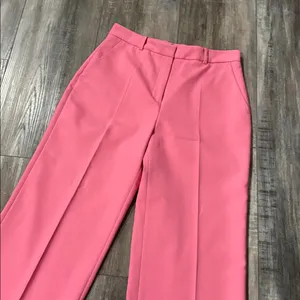 Zara NWT pink cropped pant medium Waist 15 Rise 12 Inseam 26 Leg opening 10.5 thumbnail 3