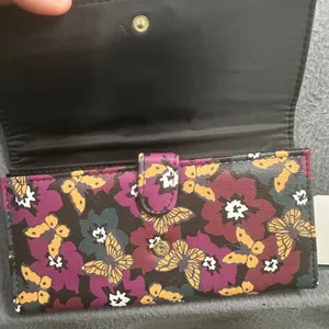 Time and Tru Checkbook Wallet Butterfly Floral Clutch Organizer Wallet NWT thumbnail 4